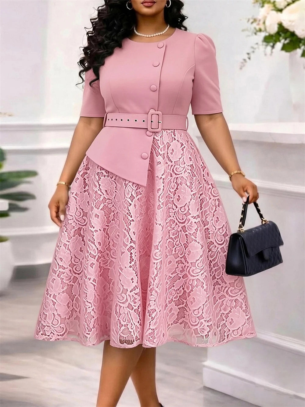 Elegant Women Lace Dresses Birthday Wedding Prom Gown Evening Dress 2026 Summer Clothing Turkey Office Ladies Maxi Robes Wears