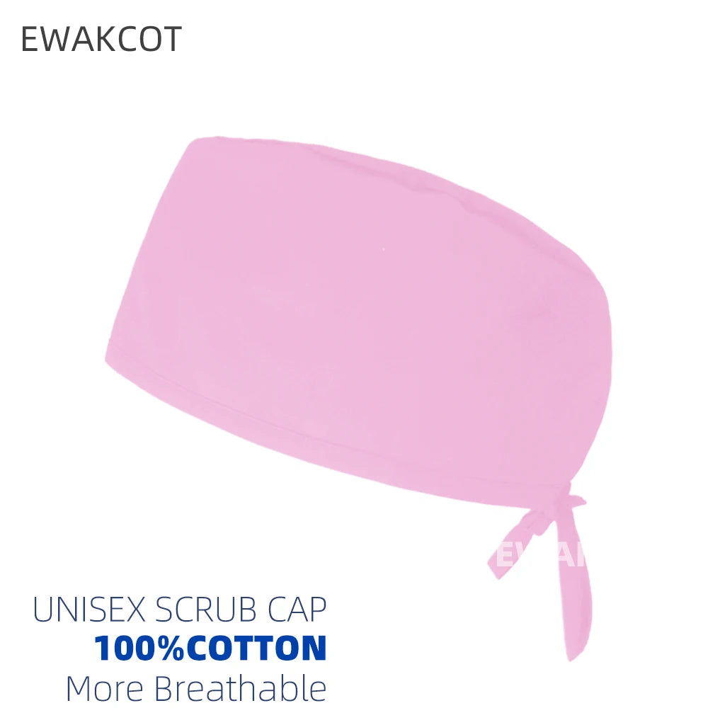 New Solid Scrub Cap Women men Medical Nursing Hats Beauty Operating room Work Hat Dental Clinic Caps Unisex Dentist Surgical Cap