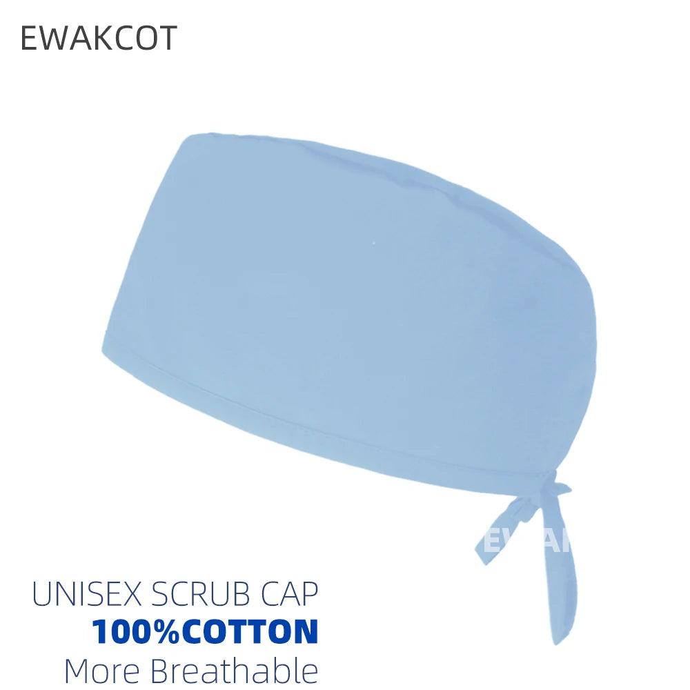New Solid Scrub Cap Women men Medical Nursing Hats Beauty Operating room Work Hat Dental Clinic Caps Unisex Dentist Surgical Cap