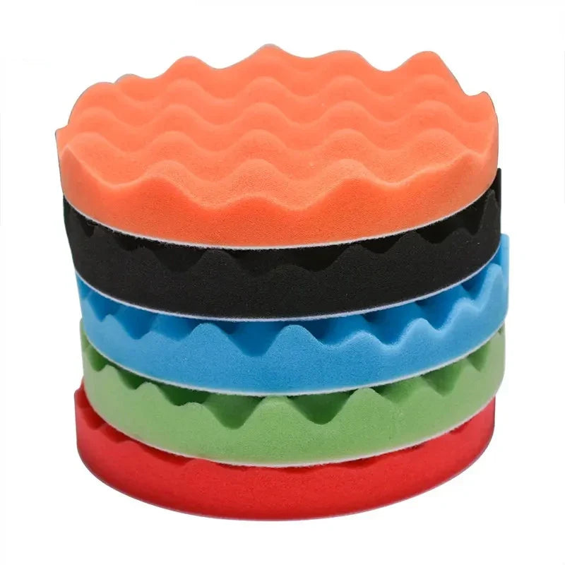Car Polishing Sponge Pad Kit 5 Inch 6 Inch 7 Inch | 5 Pack Auto Waxing Buffing Pads for Car Detailing