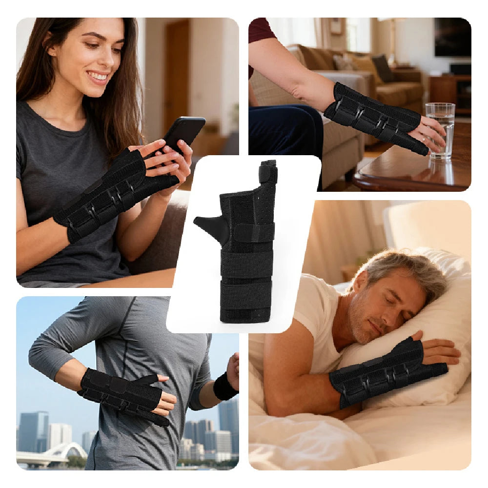 1PCS Adjustable Wrist Support Splint - 1PCS Night Hand Brace with 2 Stays for Carpal Tunnel Pain Relief