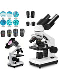High Power Binocular Compound Microscope for Student Biology Chemistry Lab, High Resolution Optical Microscope for Bacteria Cell Microorganism Observation