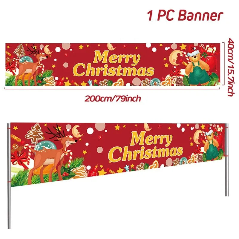 Christmas Outdoor Banner Merry Christmas Decorations For Home 2025 Outdoor Decor Xmas Navidad Noel Natal Happy New Year 2026