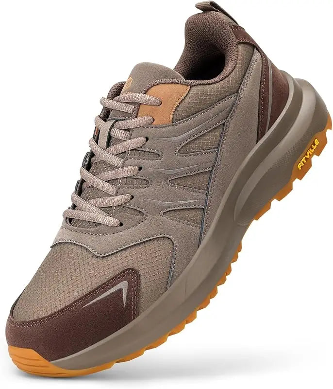 FitVille Men'S Extra Wide Fit Hiking Walking Running Sneakers Wide Toe Box Lightweight Footwear Built-In Arch Support For Flat Feet