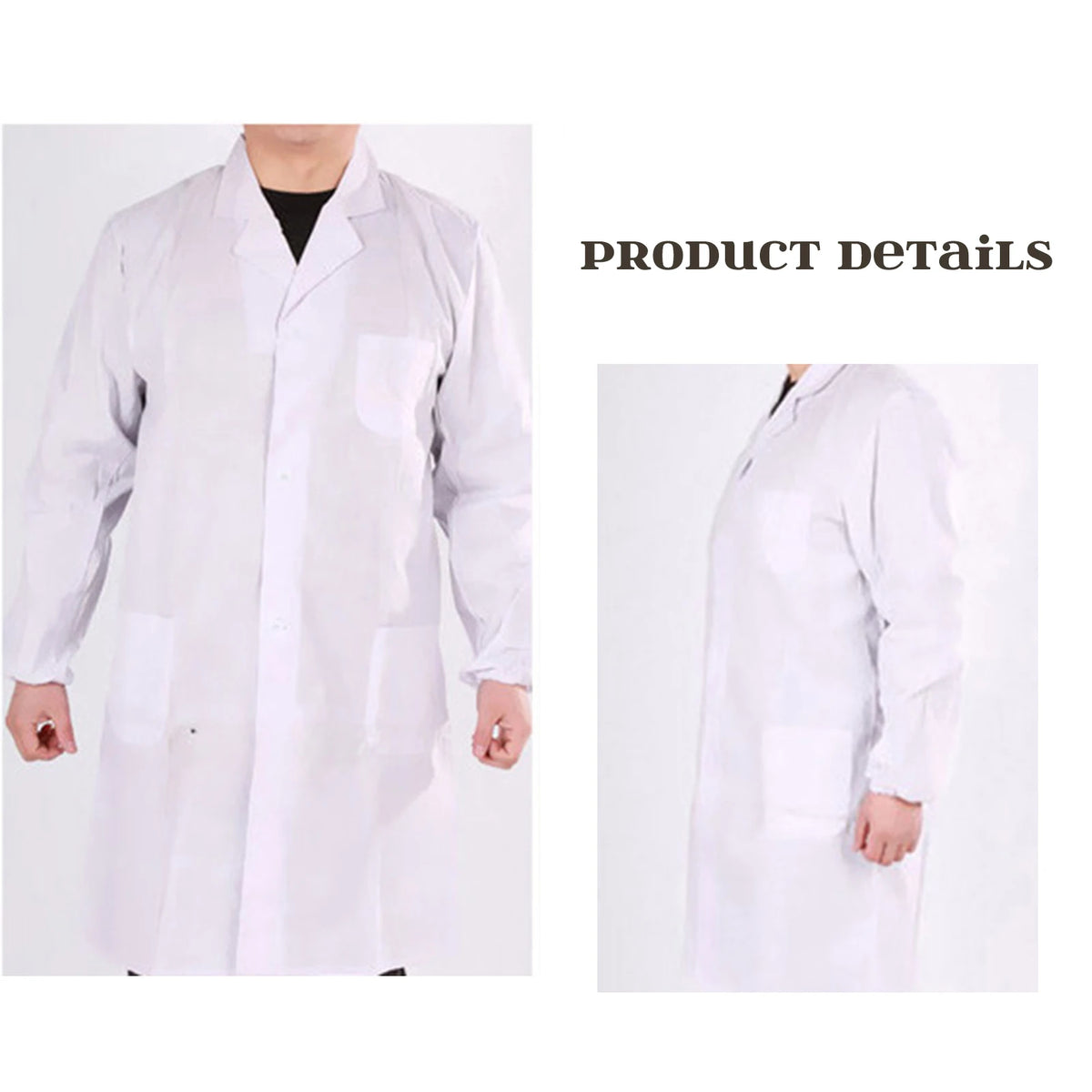 Professional Medical Student Doctor White Lab Coat Long Sleeve White Medical Scientist Lab Coats For Hospital Scientist School
