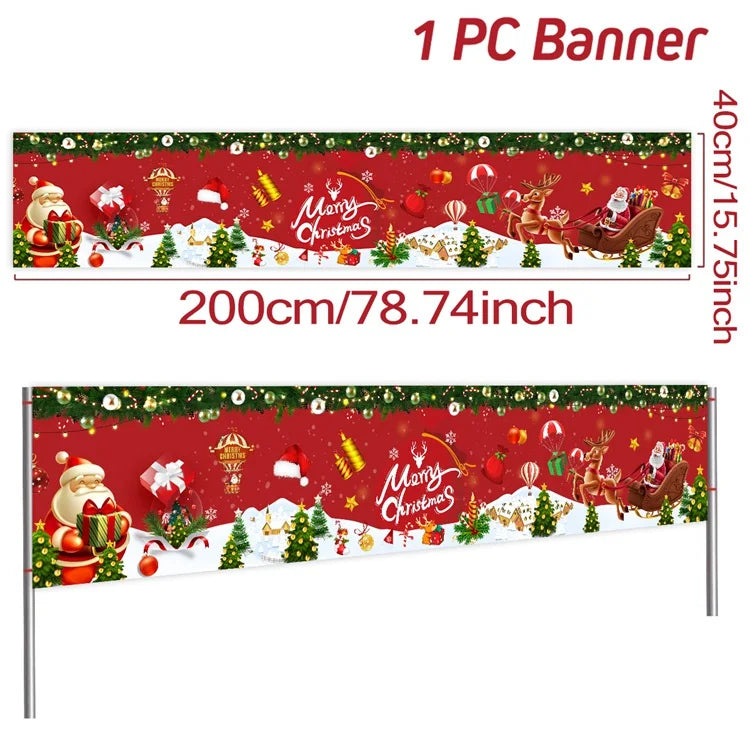 Christmas Outdoor Banner Merry Christmas Decorations For Home 2025 Outdoor Decor Xmas Navidad Noel Natal Happy New Year 2026