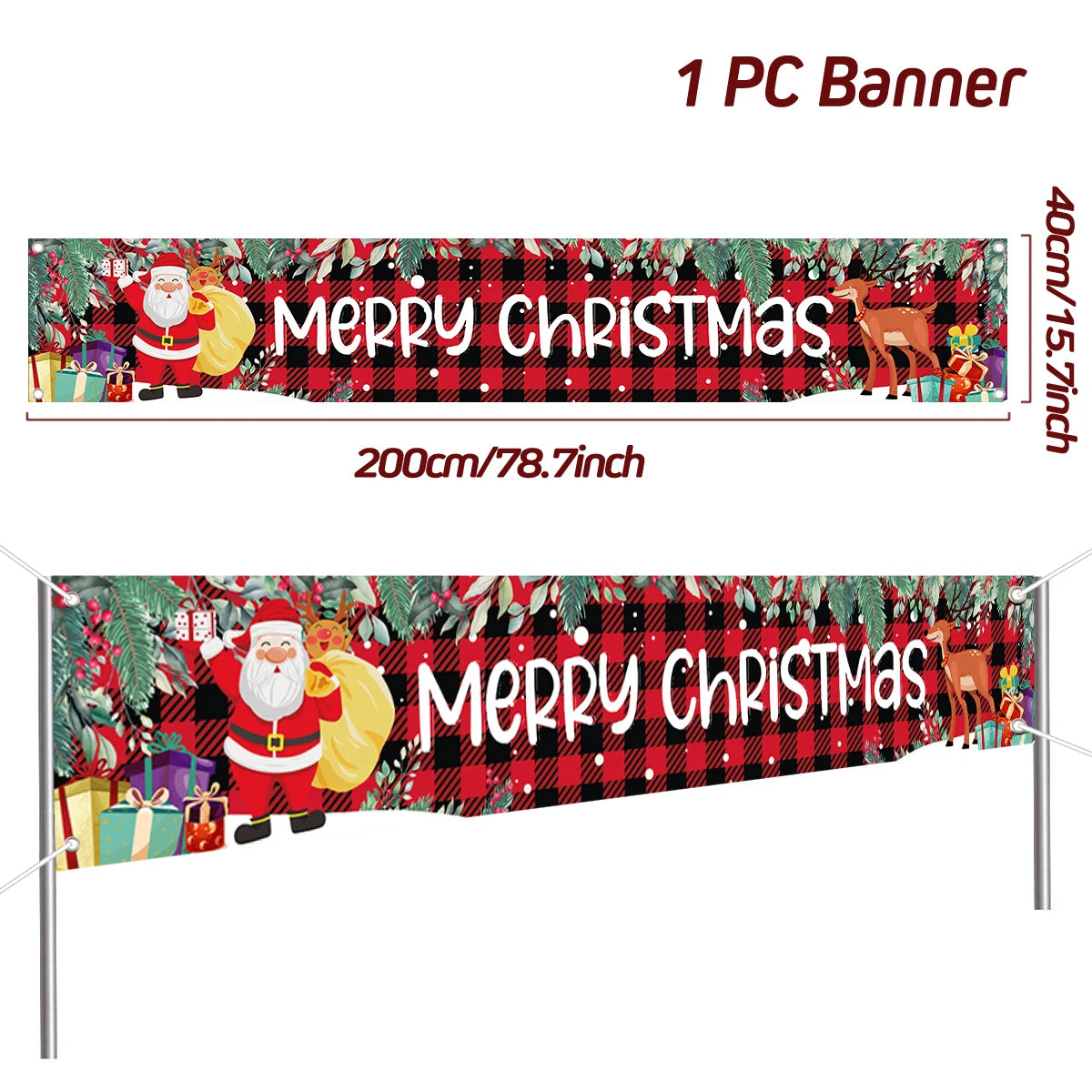Christmas Outdoor Banner Merry Christmas Decorations For Home 2025 Outdoor Decor Xmas Navidad Noel Natal Happy New Year 2026