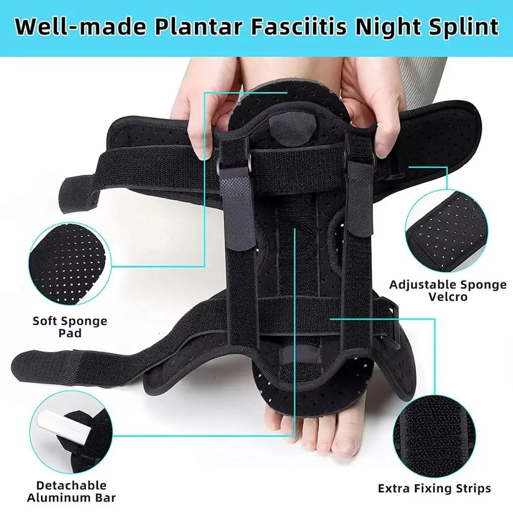 Double Support Plantar Fasciitis Splint Adjustable Compression Dorsal Drop Foot Orthopedic Brace Comfortable Skin-friendly