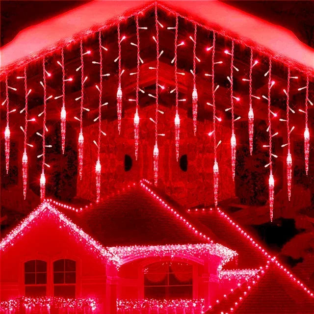  Remote Control Icicle String Lights 8 Modes LED Garland Lamp for Window Stair Christmas Home Indoor Decor