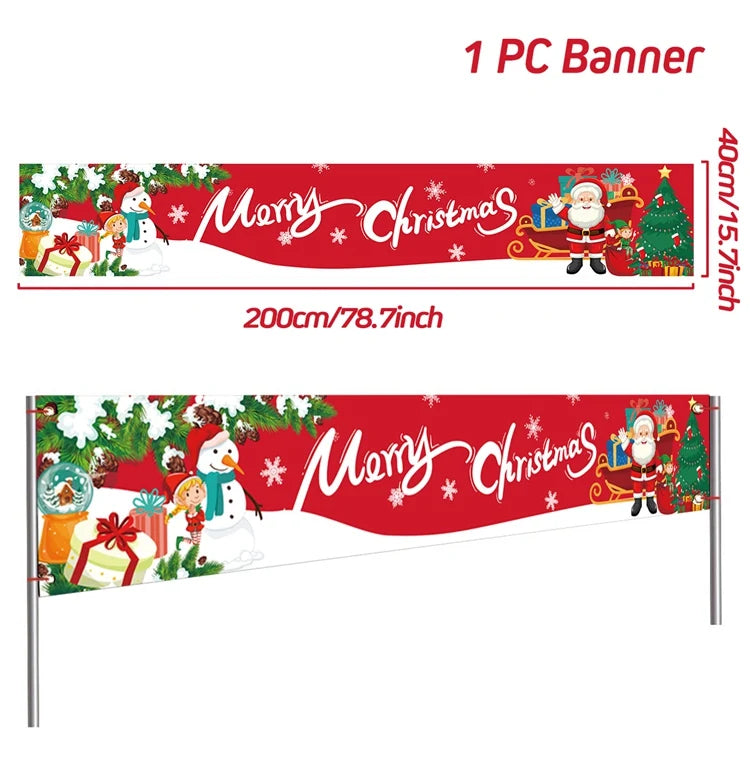 Christmas Outdoor Banner Merry Christmas Decorations For Home 2025 Outdoor Decor Xmas Navidad Noel Natal Happy New Year 2026