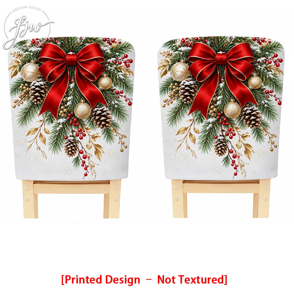 6/4/2pc Christmas Chair Back Covers, Festive Holiday Dining Chair Slipcovers for Christmas Party Home Decor
