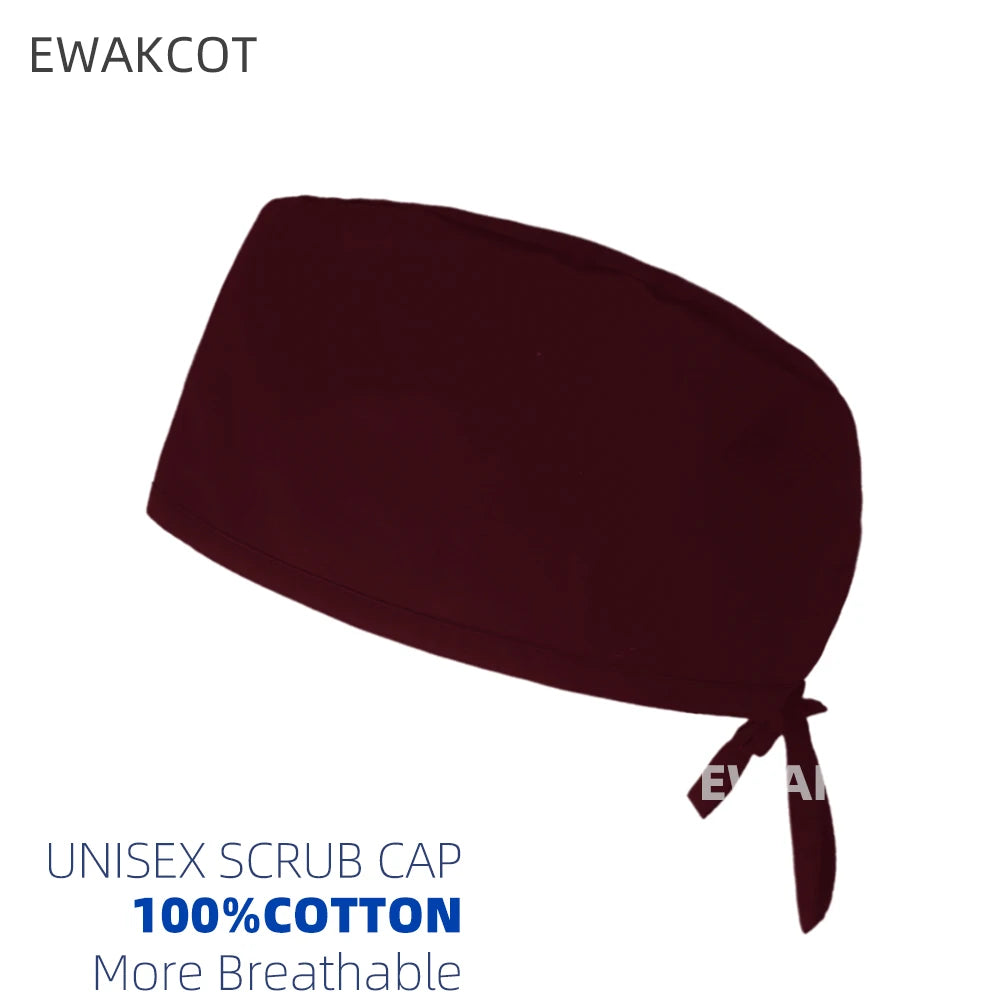 New Solid Scrub Cap Women men Medical Nursing Hats Beauty Operating room Work Hat Dental Clinic Caps Unisex Dentist Surgical Cap