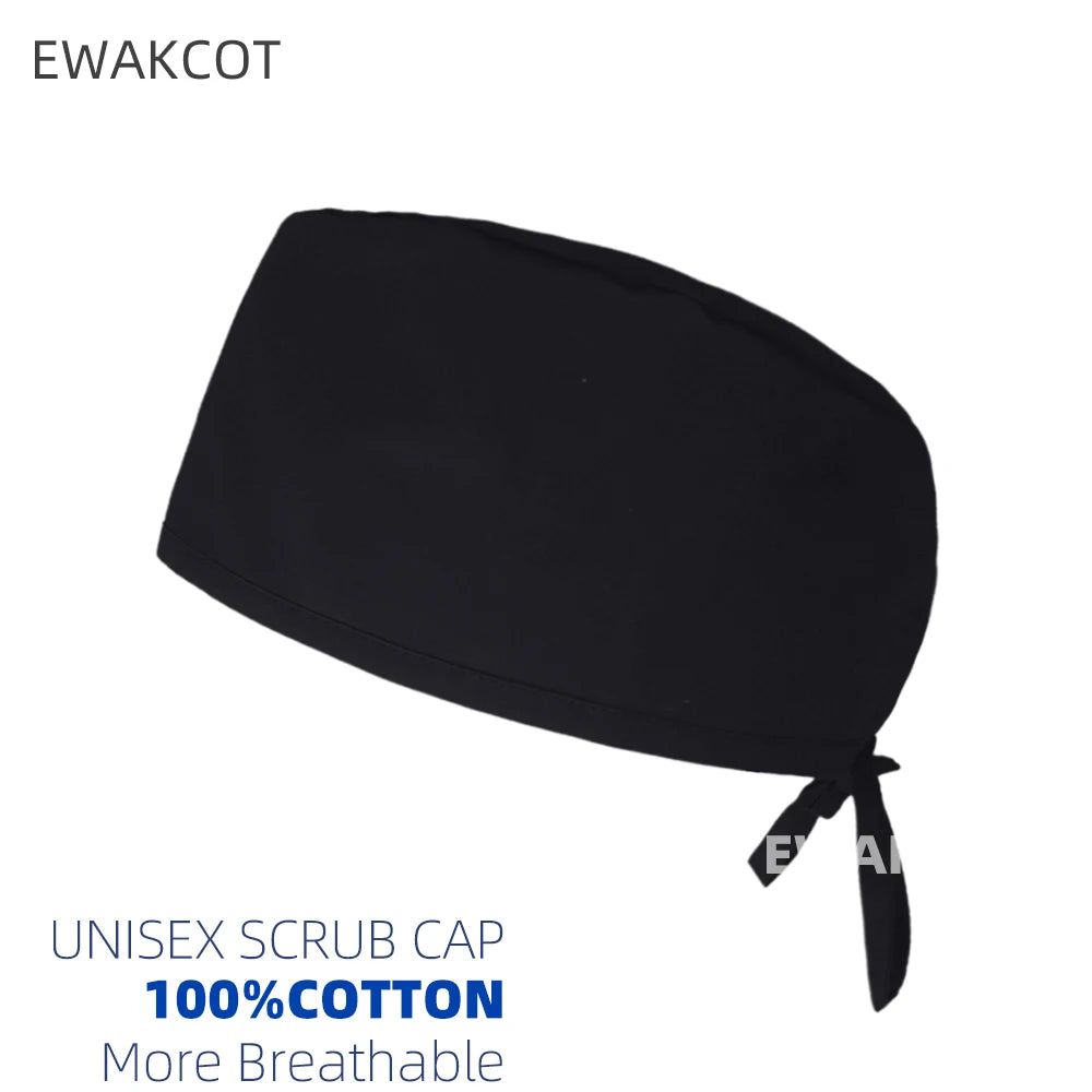 New Solid Scrub Cap Women men Medical Nursing Hats Beauty Operating room Work Hat Dental Clinic Caps Unisex Dentist Surgical Cap