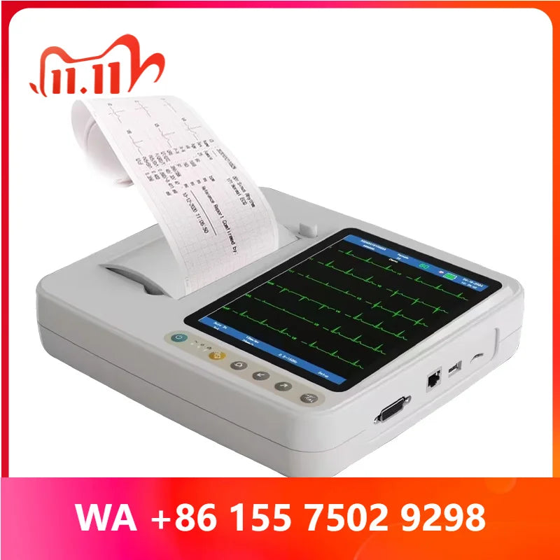 7-Inch 12-lead ECG AI machine for veterinary pets Digital handheld animal monitor ECG 3/6 channels