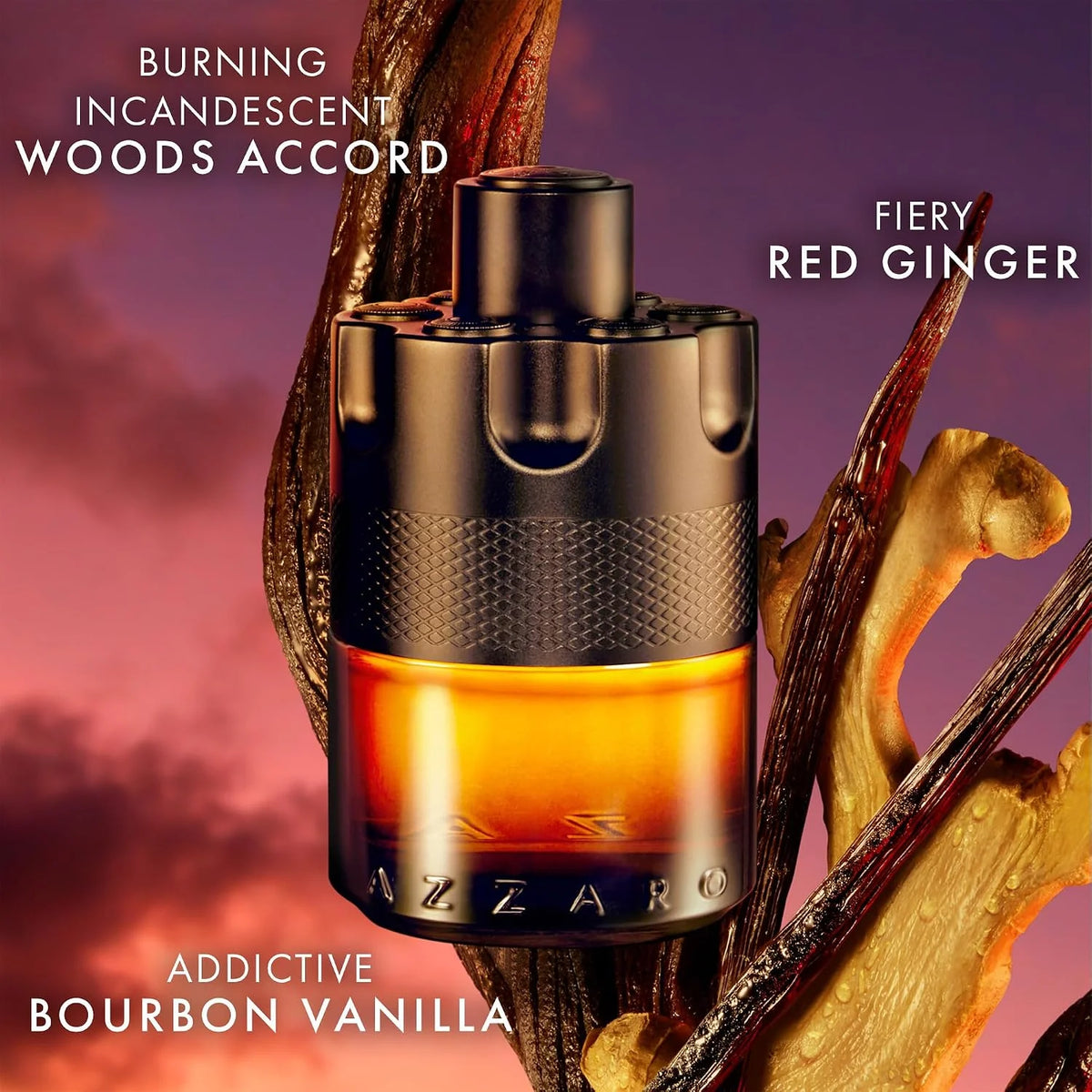Azzaro The Most Wanted Parfum - Spicy Woody Cologne for Men Fragrance with Ginger, Woody Notes & Bourbon Vanilla - Long Lasting - Enhancing Mens Scent Perfect for Fall and Winter