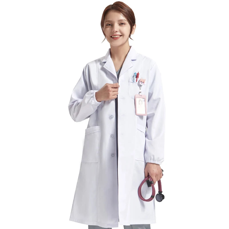 44½" Lab Coats Women Men Professional Medical White Coat 3-Pocket Super Twill Consultation Work Tunic Suit YHF-6535-03