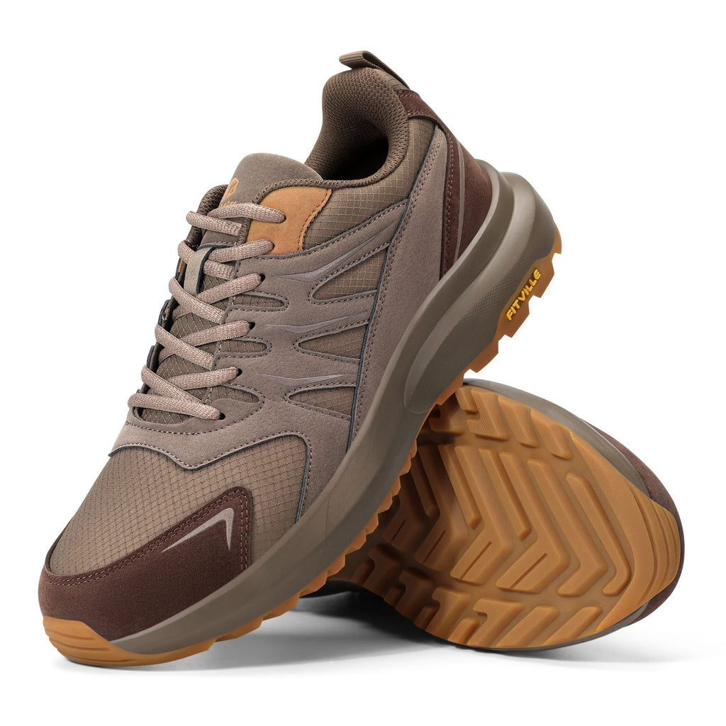 FitVille Men'S Extra Wide Fit Hiking Walking Running Sneakers Wide Toe Box Lightweight Footwear Built-In Arch Support For Flat Feet