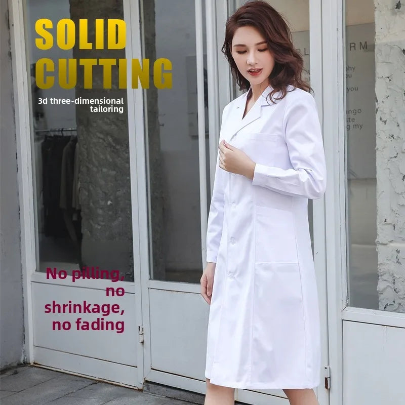 Lab Coat Long Short Sleeve White Doctor Nurse Uniform Isolation Gown For Clinic Work