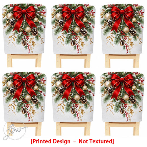 6/4/2pc Christmas Chair Back Covers, Festive Holiday Dining Chair Slipcovers for Christmas Party Home Decor