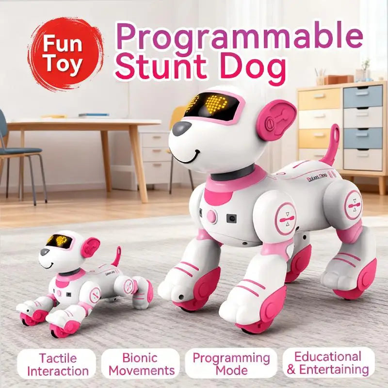 AI Intelligent Robot Dog EU Quality Remote Control Interactive Electronic Pet Companion for Kids Birthday Christmas Gift Sensor Multifunction.TongLi