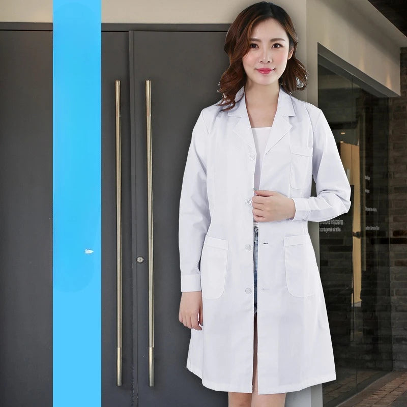 Lab Coat Long Short Sleeve White Doctor Nurse Uniform Isolation Gown For Clinic Work