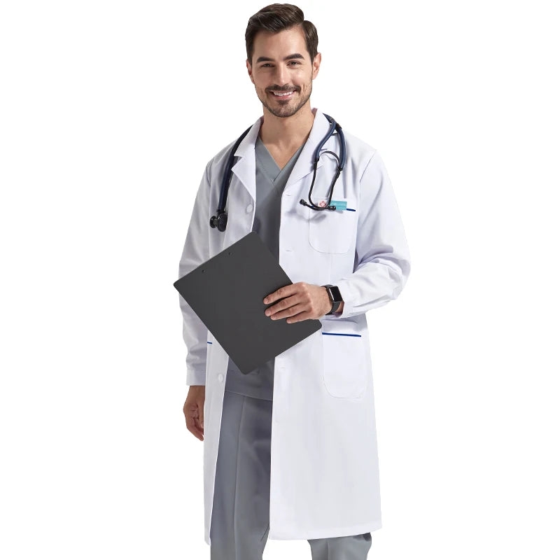 44½" Lab Coats Women Men Professional Medical White Coat 3-Pocket Super Twill Consultation Work Tunic Suit YHF-6535-03