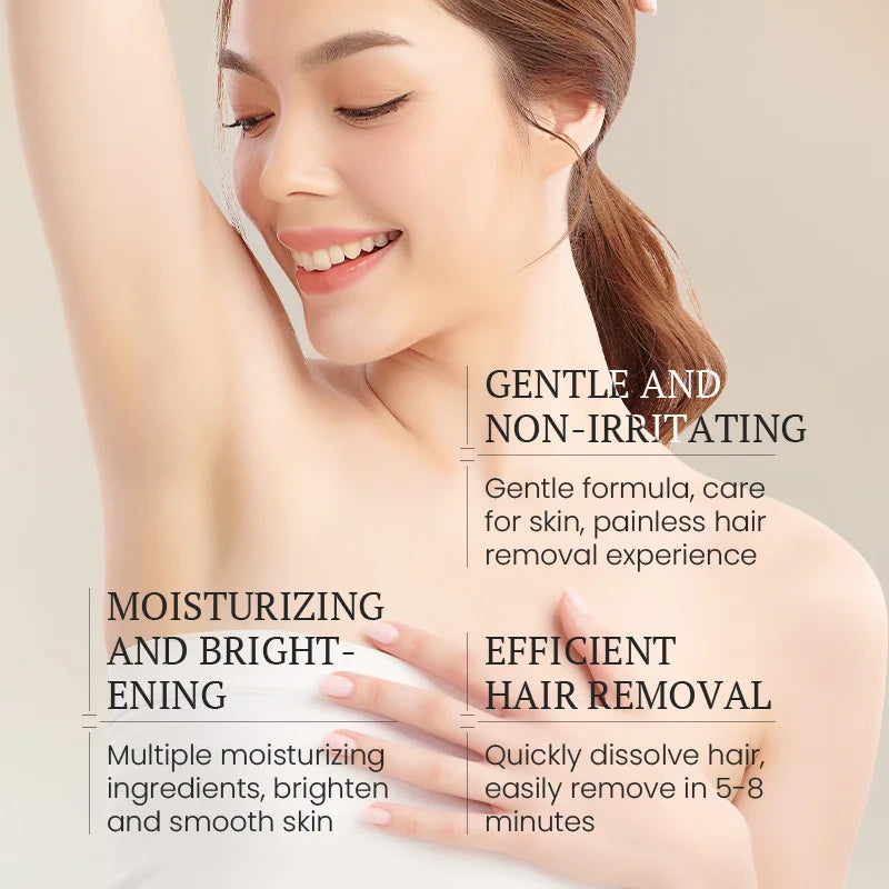 Permanent Hair Removal Cream Hair Growth Inhibitor Face Arm Armpit Leg Intimate Areas Painless Depilatory For Men Women Care