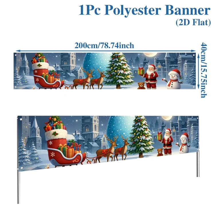 Christmas Outdoor Banner Merry Christmas Decorations For Home 2025 Outdoor Decor Xmas Navidad Noel Natal Happy New Year 2026