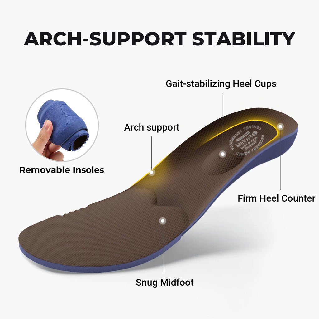FitVille Men'S Extra Wide Fit Hiking Walking Running Sneakers Wide Toe Box Lightweight Footwear Built-In Arch Support For Flat Feet
