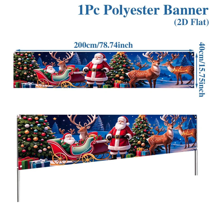 Christmas Outdoor Banner Merry Christmas Decorations For Home 2025 Outdoor Decor Xmas Navidad Noel Natal Happy New Year 2026