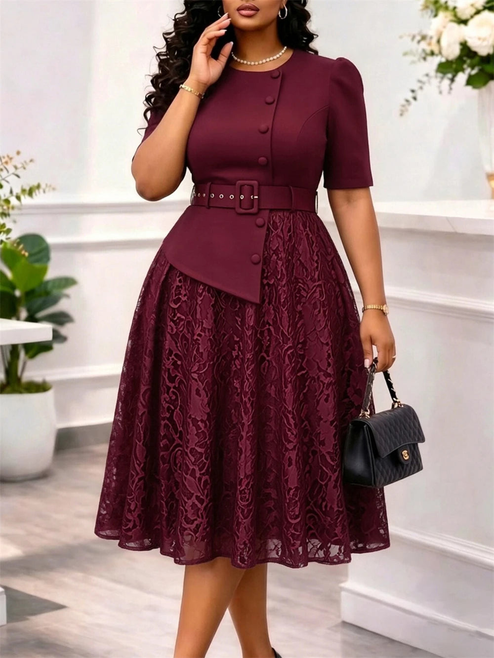 Elegant Women Lace Dresses Birthday Wedding Prom Gown Evening Dress 2026 Summer Clothing Turkey Office Ladies Maxi Robes Wears