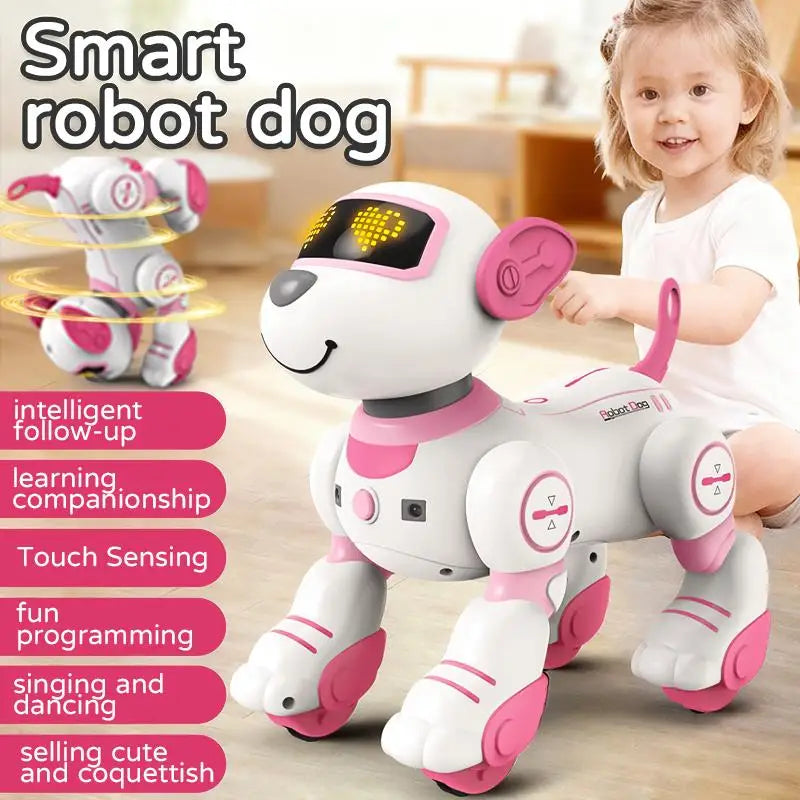 AI Intelligent Robot Dog EU Quality Remote Control Interactive Electronic Pet Companion for Kids Birthday Christmas Gift Sensor Multifunction.TongLi