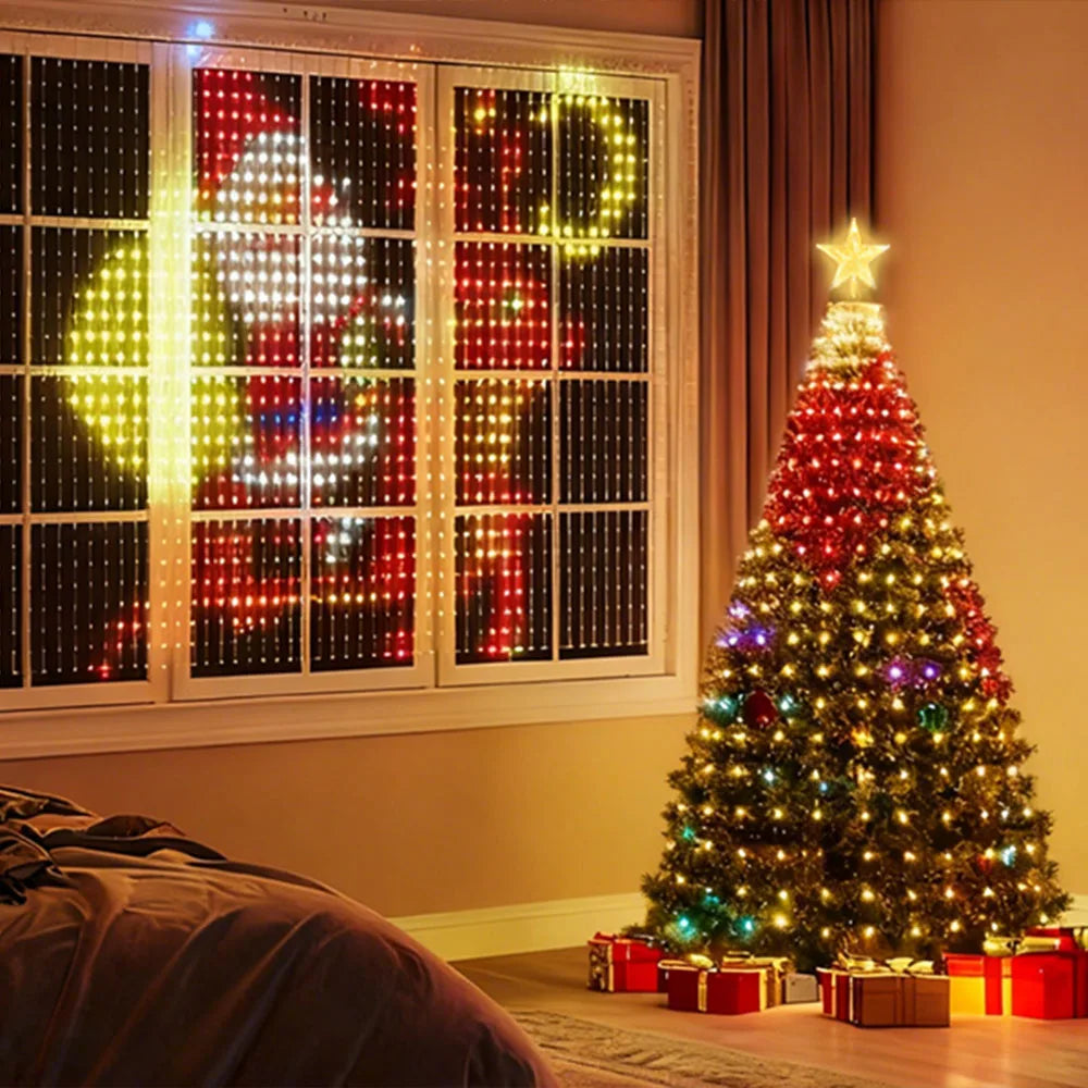 USB 400LEDs Christmas Tree String Lights, DIY Text RGBIC Holiday Lights for Garden Patio Christmas Halloween Valentine Decor