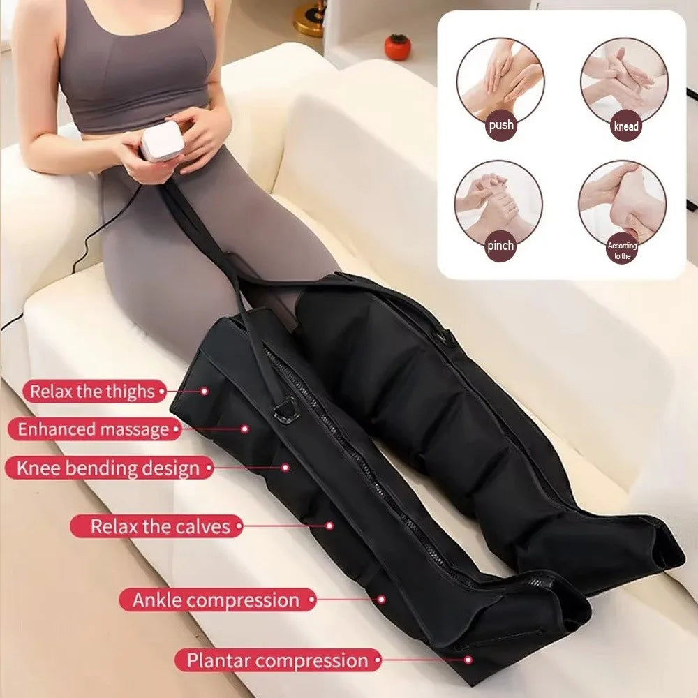 JinKairui Electric Pneumatic Leg Massager Extended Version for Deep Relaxation of Thighs, Calves and Feet with Remote Control