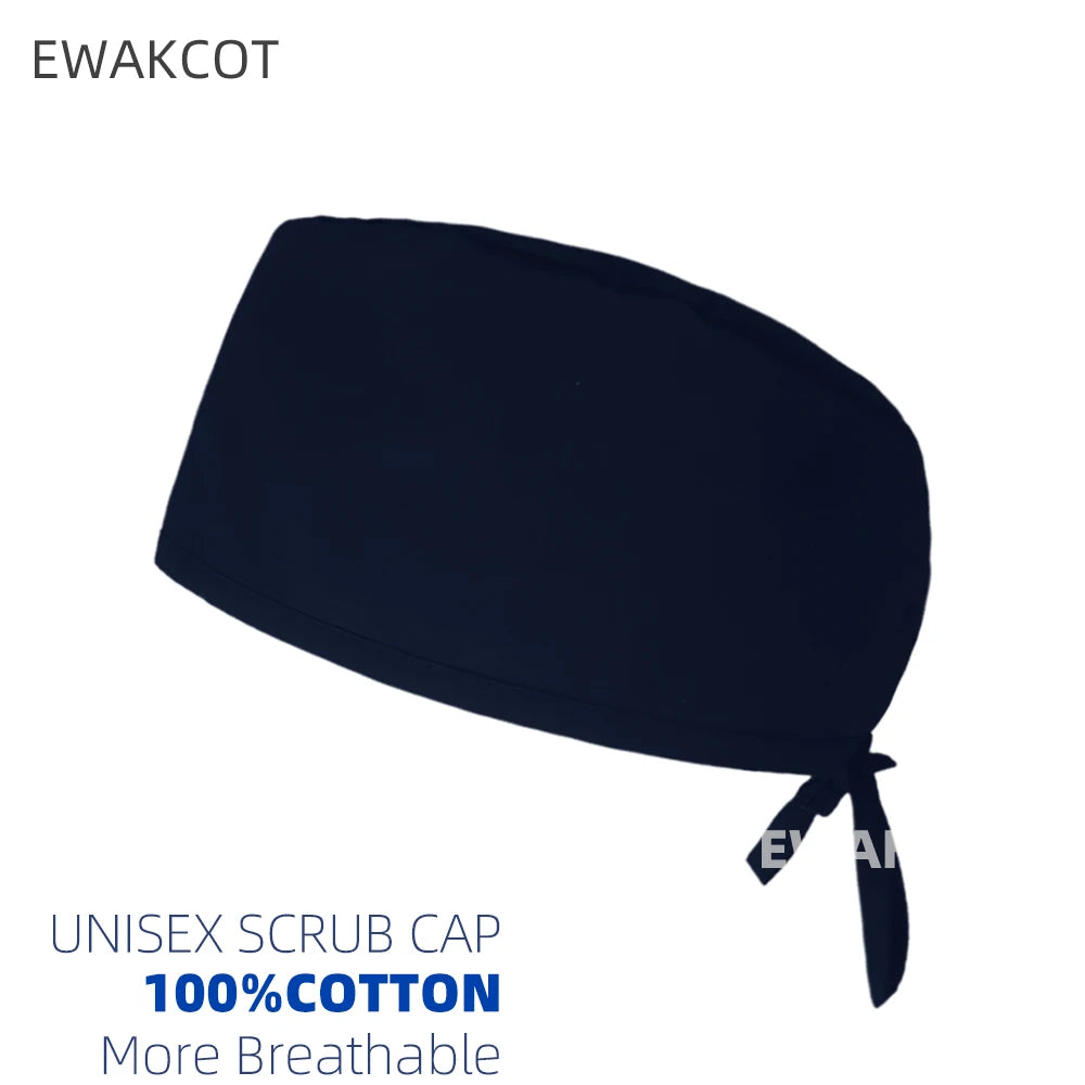 New Solid Scrub Cap Women men Medical Nursing Hats Beauty Operating room Work Hat Dental Clinic Caps Unisex Dentist Surgical Cap