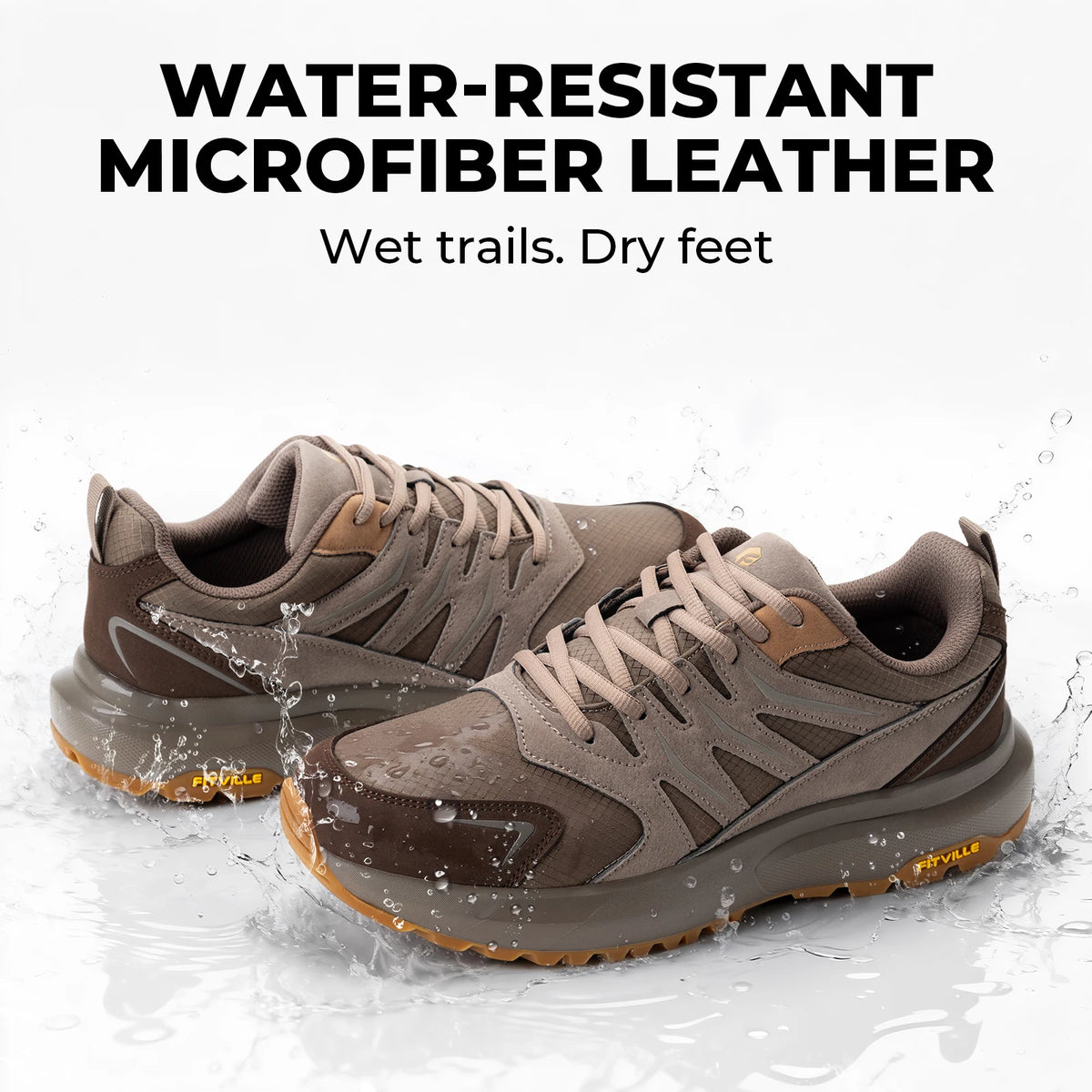 FitVille Men'S Extra Wide Fit Hiking Walking Running Sneakers Wide Toe Box Lightweight Footwear Built-In Arch Support For Flat Feet