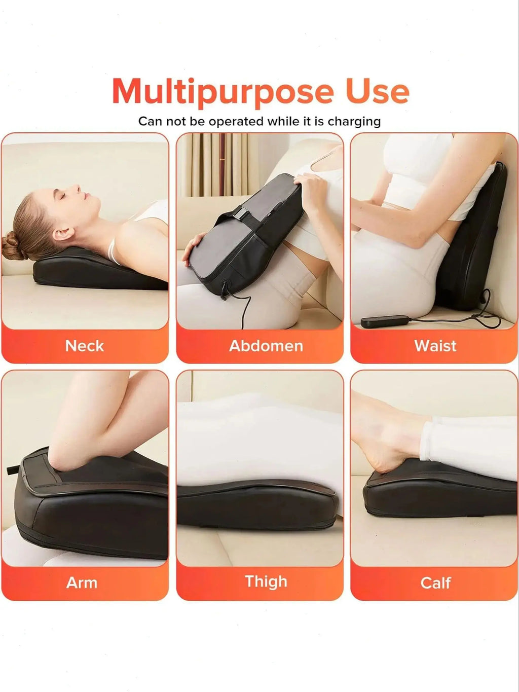 LINGTENG Heat Therapy + 3D Kneading Back Massager, Fits the Curves of Your Neck, Shoulders, Back, and Legs, 2500mAh Lithium Battery with USB Charging, Long-Lasting Power. Perfect for Office Workers and Elders, an Ideal Christ