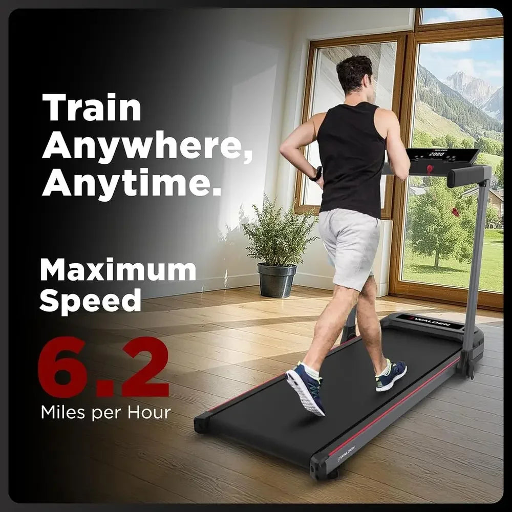 Portable Electric Treadmill - Folding with LCD, Handle, and 6.2mph Speed Adjustment