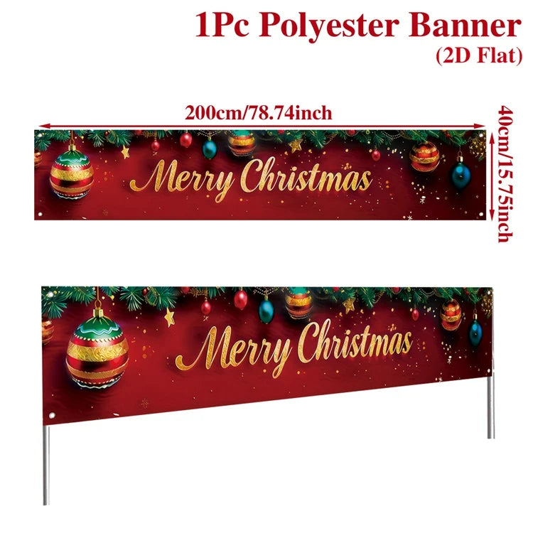 Christmas Outdoor Banner Merry Christmas Decorations For Home 2025 Outdoor Decor Xmas Navidad Noel Natal Happy New Year 2026
