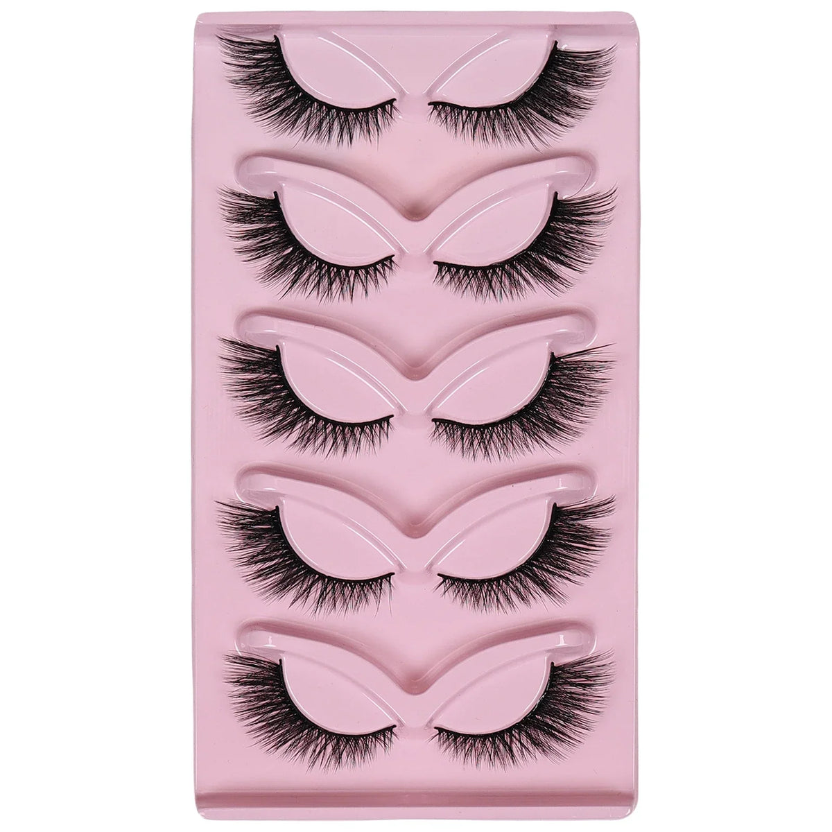 5 Pairs Cat Eye Lashes Wispy Fake Lashes | Fluffy Winged False Eyelashes