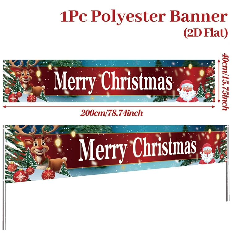 Christmas Outdoor Banner Merry Christmas Decorations For Home 2025 Outdoor Decor Xmas Navidad Noel Natal Happy New Year 2026