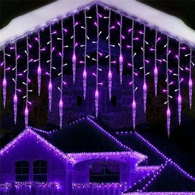  Remote Control Icicle String Lights 8 Modes LED Garland Lamp for Window Stair Christmas Home Indoor Decor