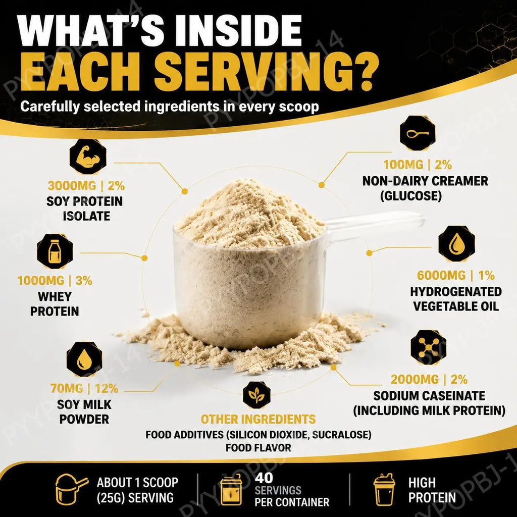 Whey Protein Isolate Powder with High Protein, Whey Protein and Soy Protein Isolate, Food Flavor Per Container, 40 Servings