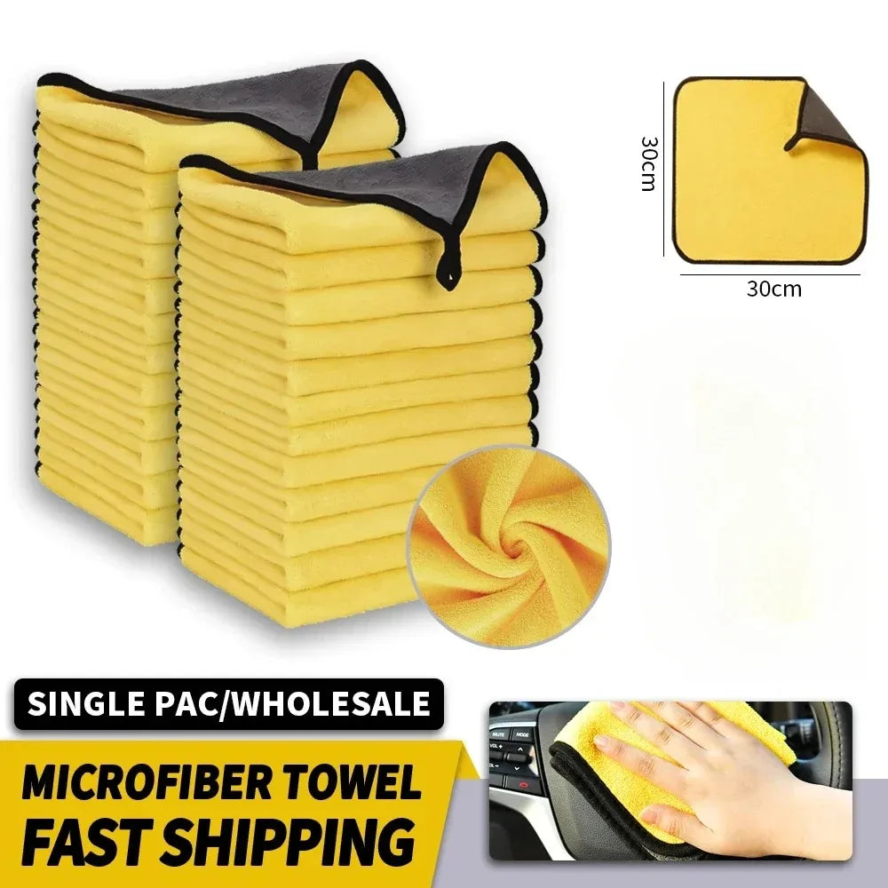 10-Pack Microfiber Car Wash Towels | 30x30 cm Cleaning & Drying Cloth Set