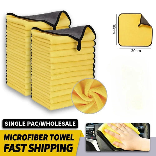 10-Pack Microfiber Car Wash Towels | 30x30 cm Cleaning & Drying Cloth Set