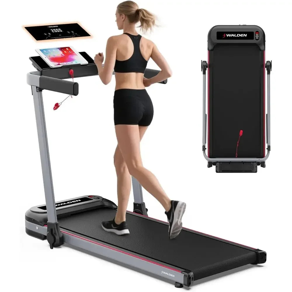 Portable Electric Treadmill - Folding with LCD, Handle, and 6.2mph Speed Adjustment