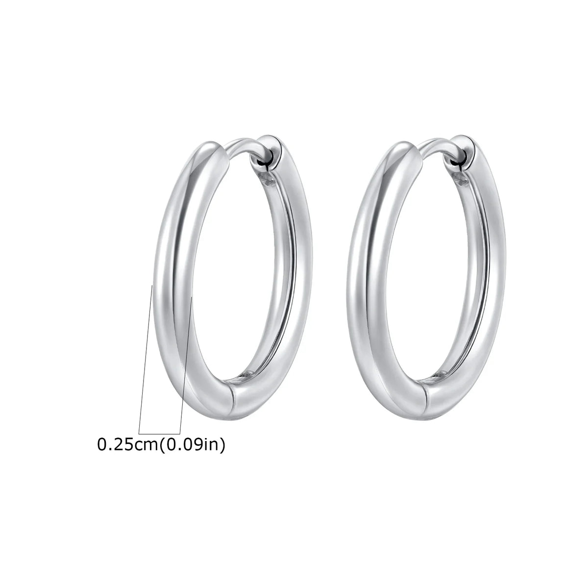 1Pair Round Hoop Earrings for Women Men | Gold Plated Stainless Steel Hypoallergenic Piercing Jewelry
