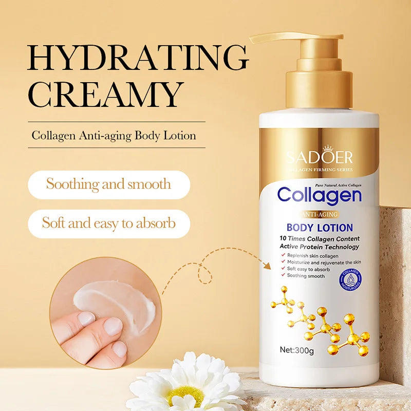 300g Collagen Anti-Aging Body Lotion: Moisturizes, Smooths, And Repairs Skin; Gentle And Easily Absorbed.
