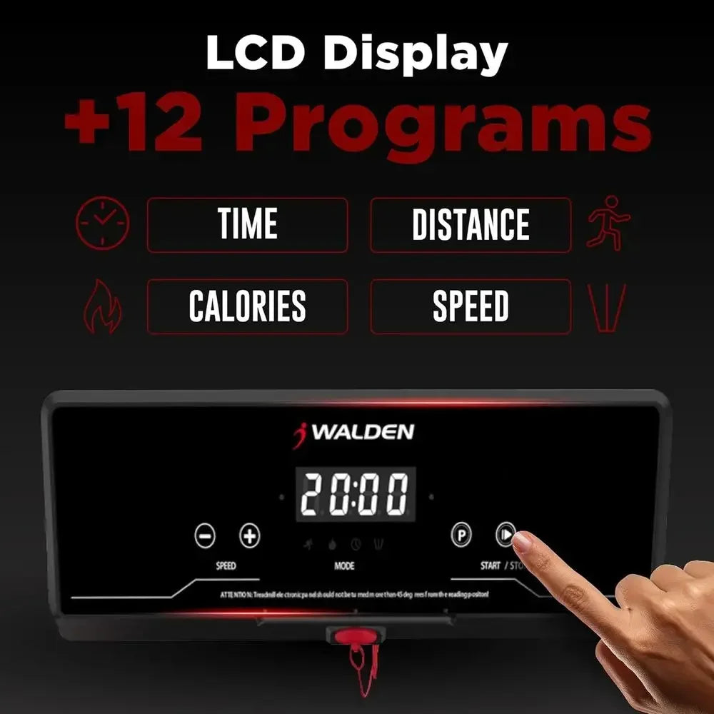 Portable Electric Treadmill - Folding with LCD, Handle, and 6.2mph Speed Adjustment