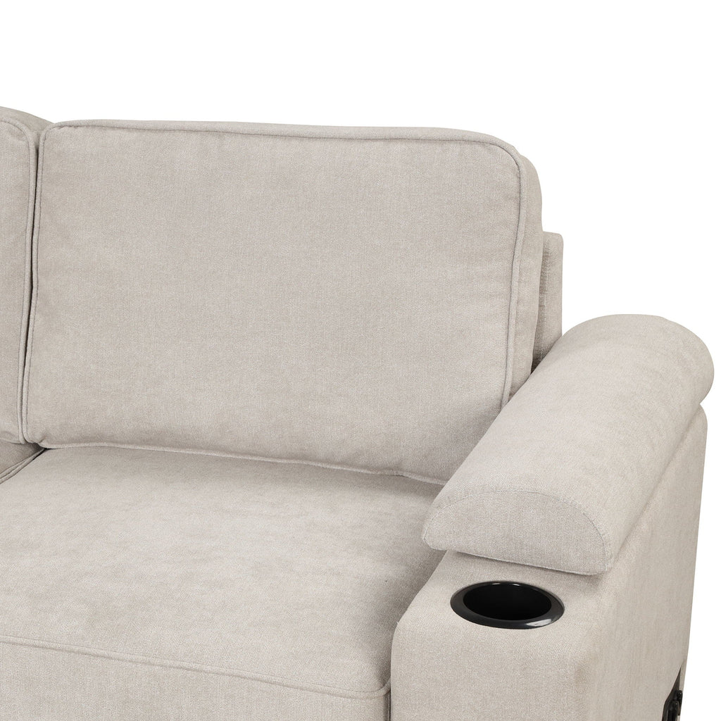 Sleeper Sofa Bed Sectional with Storage Ottoman - Gray, Beige, Green, Black